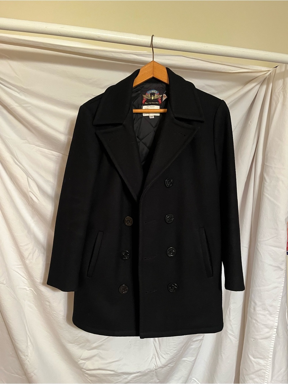 Classic navy blue Peacoat Jacket - unisex